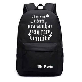 Mochila Adulto e Juvenil Ideal para Escola Academia Viagem Estampado Racionais Mc Kevin