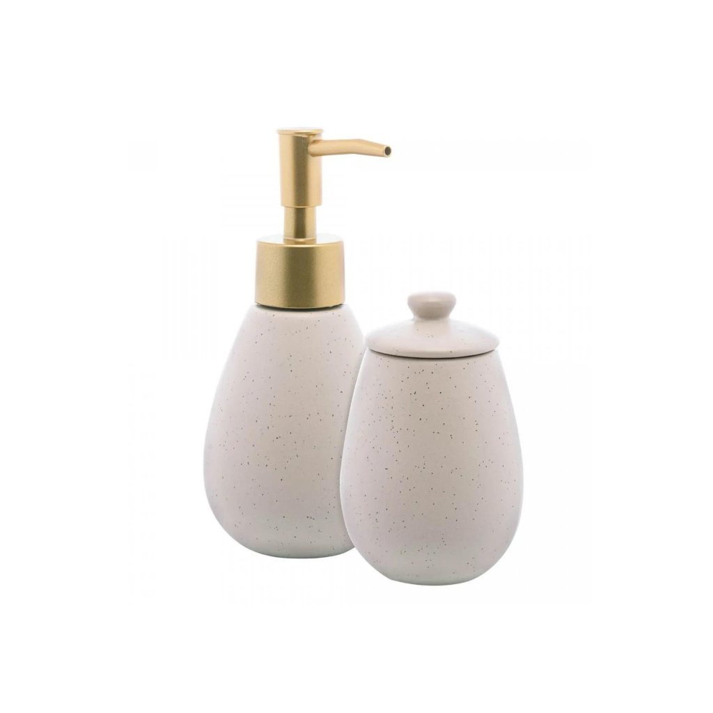 Conjunto 2 Peças para Banheiro de Cerâmica granilite Nude Wolff