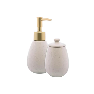 Conjunto 2 Peças para Banheiro de Cerâmica granilite Nude Wolff