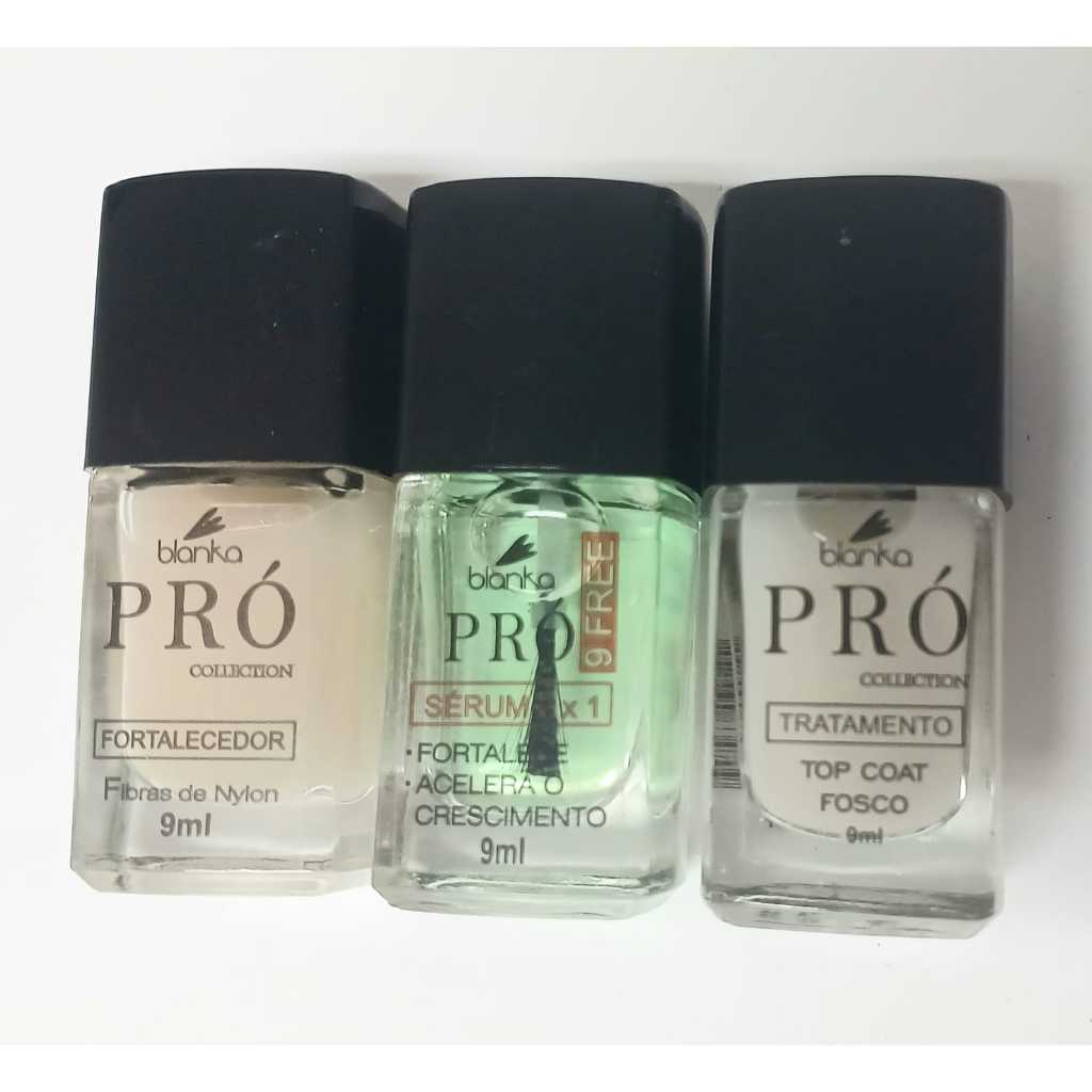 Kit Super Blindagem Blanka : Fibras de Nylon + Nivelador Fosco + Serúm 2x1 Fortalecedor