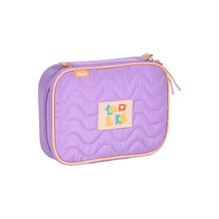 Estojo Simples Luluca Azul Rosa Roxo Juvenil Escolar Grande Espaçoso Infantil