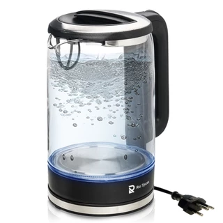 Chaleira Elétrica 110v 220V 1,8 litro Bule Jarra de Vidro Borossilicato 1500W Sistema Desligamento