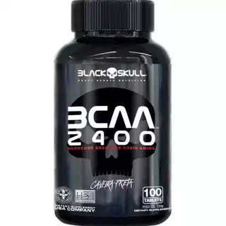 Bcaa 2400 Caveira Preta 100 Tabletes - Black Skull