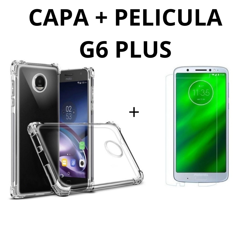 Capinha Capa Anti Impacto Para Moto G6 Plus + Pelicula de Vidro 9d