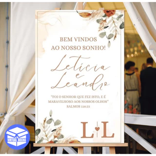 Quadro Decorativo Casamento Bem Vindo Ao Nosso Sonho mdf