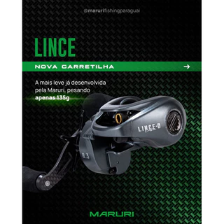 Carretilha LINCE CARBON. Pesa 135g. Rec: 8.3:1. Drag 7kg, Lançamento Maruri