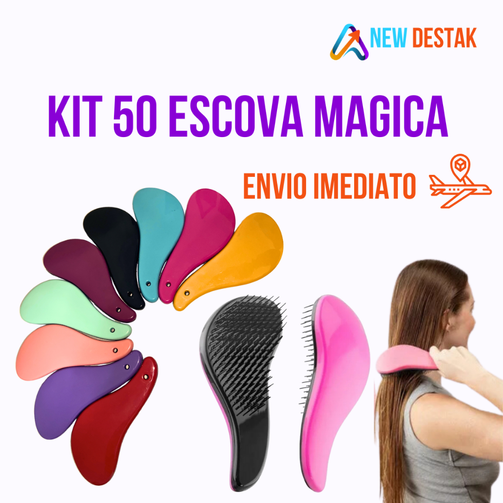 Kit 50 Escova Mágica De Desembaraçar Cabelo Atacado - Para Banho ...