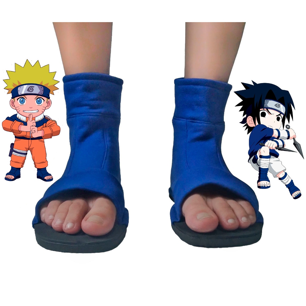 Cosplay Bota do Naruto cor Azul fantasia anime calçado ninja Sasuke /  Sakura / Hinata / Hokage | Shopee Brasil