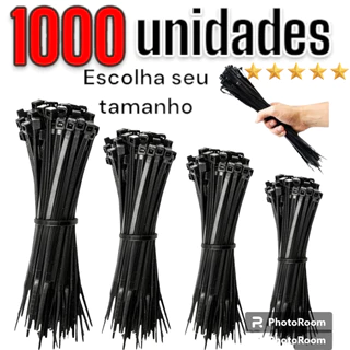 Kit com 1000 un cinta plástica/abraçadeira nylon VARIAS MEDIDAS