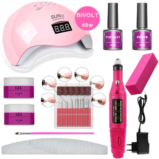 kit Unha de Gel Completo Alongamento Unhas Manicure Cabine Profissional Lixadeira Caneta Elétrica Lixa de Motor em Oferta na Shopee