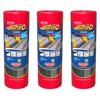 KIT 3x Manta Adesiva Asfaltica Aluminizada Impermeabilizante Vedatudo 45cmx10m