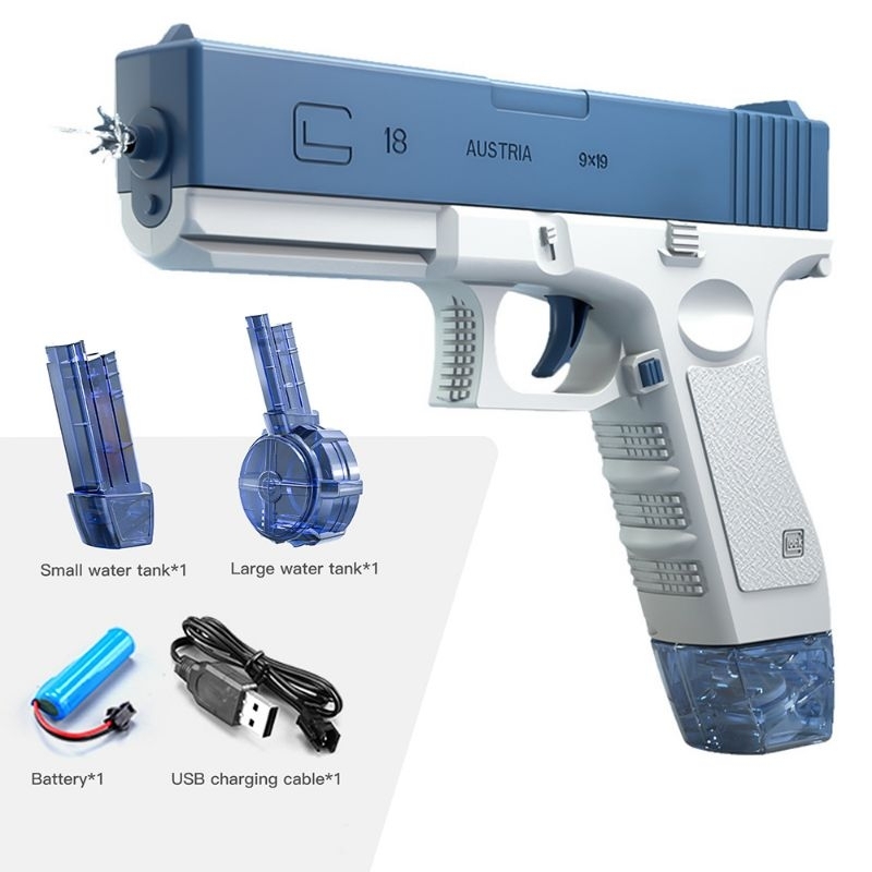Arma de água elétrica infantil, brinquedo, estoura, alta pressão, carregamento forte, energia, pulverização de água automática, verão