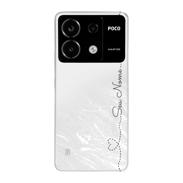 Capinha para Xiaomi Poco X6 Anti Impacto Personalizada - Nome na lateral e fundo transparente