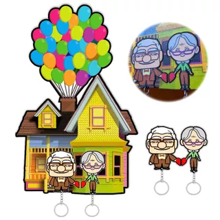 Porta Chaveiro 3D Casa Colorido Up Altas Aventuras Decoração, Apartamento, Casal, Dia dos namorados