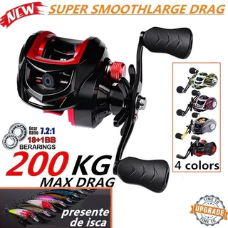 Carretilha De Pesca 17+1 de fundição longa com alarme de descarga 7.2: 1 Carretilha De Pesca Mulinete~