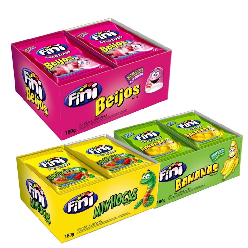 Bala Fini Display Com 12 Unidades Vários Sabores | Shopee Brasil