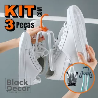 Kit 3 Cabide Calçados Pendurar Secar Tenis Sapato