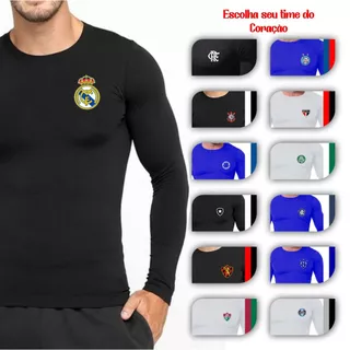 Camisa térmica Times e clubes de Futebol Segunda Pele Proteção Solar UV