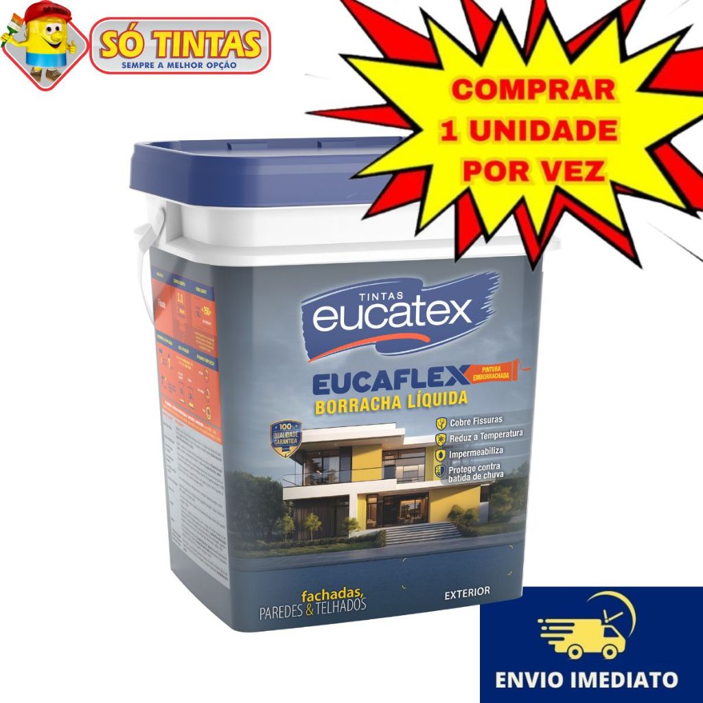Tinta Borracha Líquida Eucatex Fosco 20kg Impermeabilizante Várias Cores