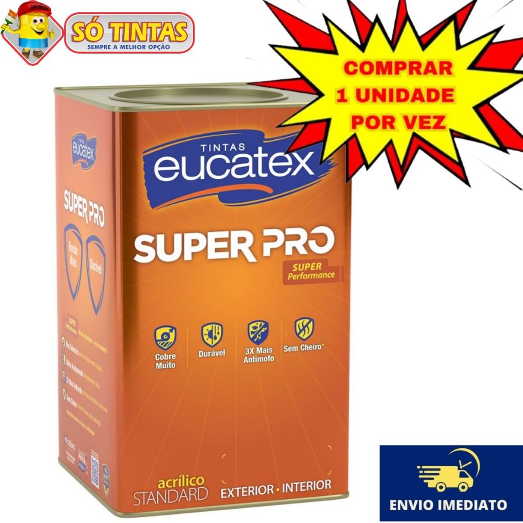 Tinta Acrílica LAVÁVEL Standard Eucatex Super Pró Fosco 18 Litros Várias Cores