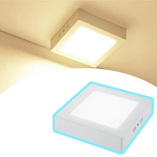 Painel LED Luminária Plafon Quadrado Sobrepor Luz Branca Quente 25W Bivolt