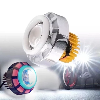 Farol Projetor De Led Com Olhos Anjo E Strobo Moto e Carro