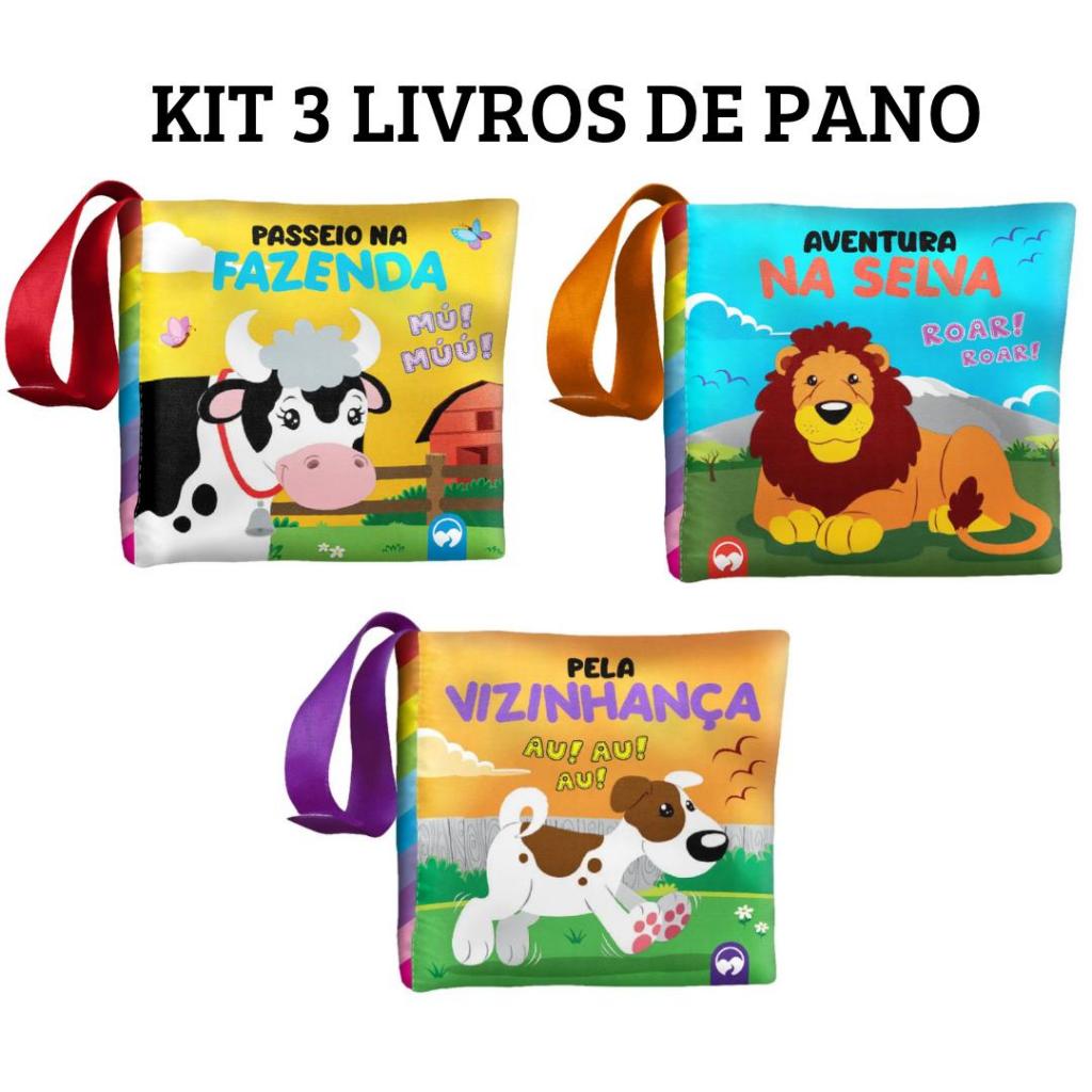 Kit 3 livros infantis de Pano - Bebê Feliz | Shopee Brasil
