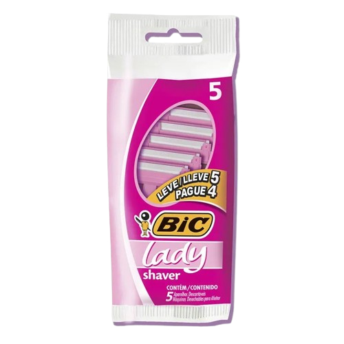 Aparelho de Barbear Descartável Bic Lady Shaver Pacote Com 5 Unidades ...