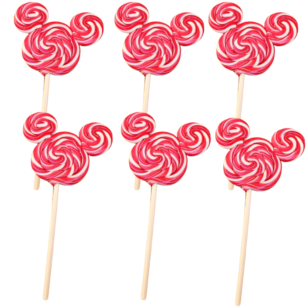 6 Pirulito Mickey / Minnie Sucril Artesanal Vermelho 65g | Shopee Brasil