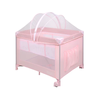 Berço Portátil Burigotto Serenata Rosa Compacto com Mosqueteiro