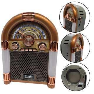 Rádio Vintage Retrô Caixa de Som Jukebox Portátil Caixinha Antiga Clássica Fm Am Usb Pendrive Auxiliar
