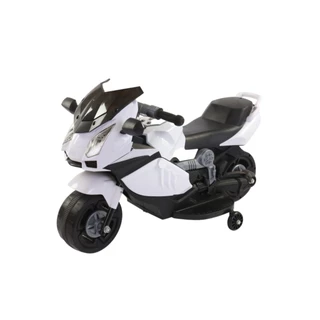 Mini Moto Elétrica Branca 6v Som Luzes 3km/h Ré