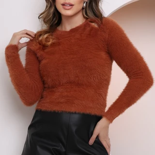 Blusa feminino Pelinho Pelúcia rasgado Detalhes jx-102