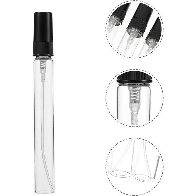 10 Frascos Pet Provador 10ml Com Válvula Spray Perfume ( Válvula Preta)