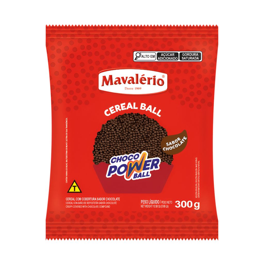 Choco Power Ball Cereal Cobertura Sabor Chocolate 300g Micro Mavalério ...