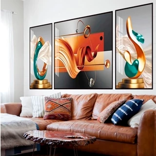 Kit Quadros Decorativos Arte Abstrata Colorida Para Sala Quarto Grande Promoção
