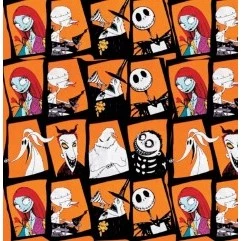 Tecido Microfibra TACTEL Estampa Digital 50 cm de comprimento X 1,50 de largura - Halloween Estranho Mundo de Jack