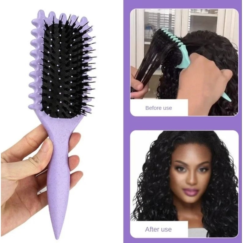 Escova finalizadora para cabelos ondulados e cacheados. | Shopee Brasil