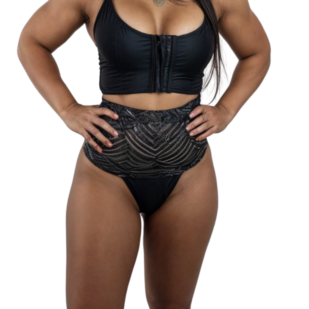 Calcinha Cinta Chapa Barriga Fio Duplo Calcinha Modeladora Renda