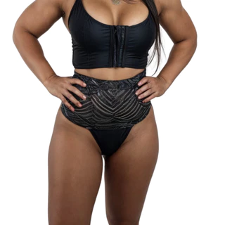 Calcinha Cinta Chapa Barriga Fio Duplo Calcinha Modeladora Renda