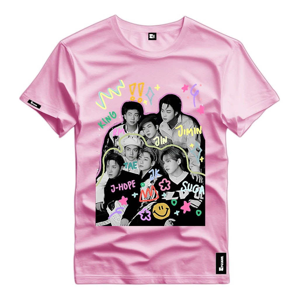 Camiseta Integrantes Bts Moda Music Camisa Modelo Novo Várias
