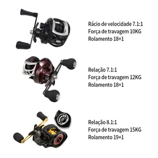 Carretilha Pesca Esquerda/Direito 8.1:1 19+1 Rolamentos 10Kg-15KG
