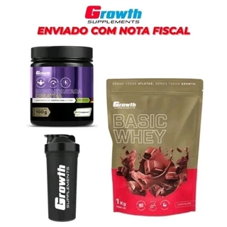 Kit 1 Creatina + 1 Whey + 1 Coqueteleira - Growth Supplements
