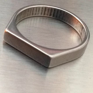 Anel Quadrado aço inox inoxidável Dedinho Achatado Quadrado Dedeira 316L