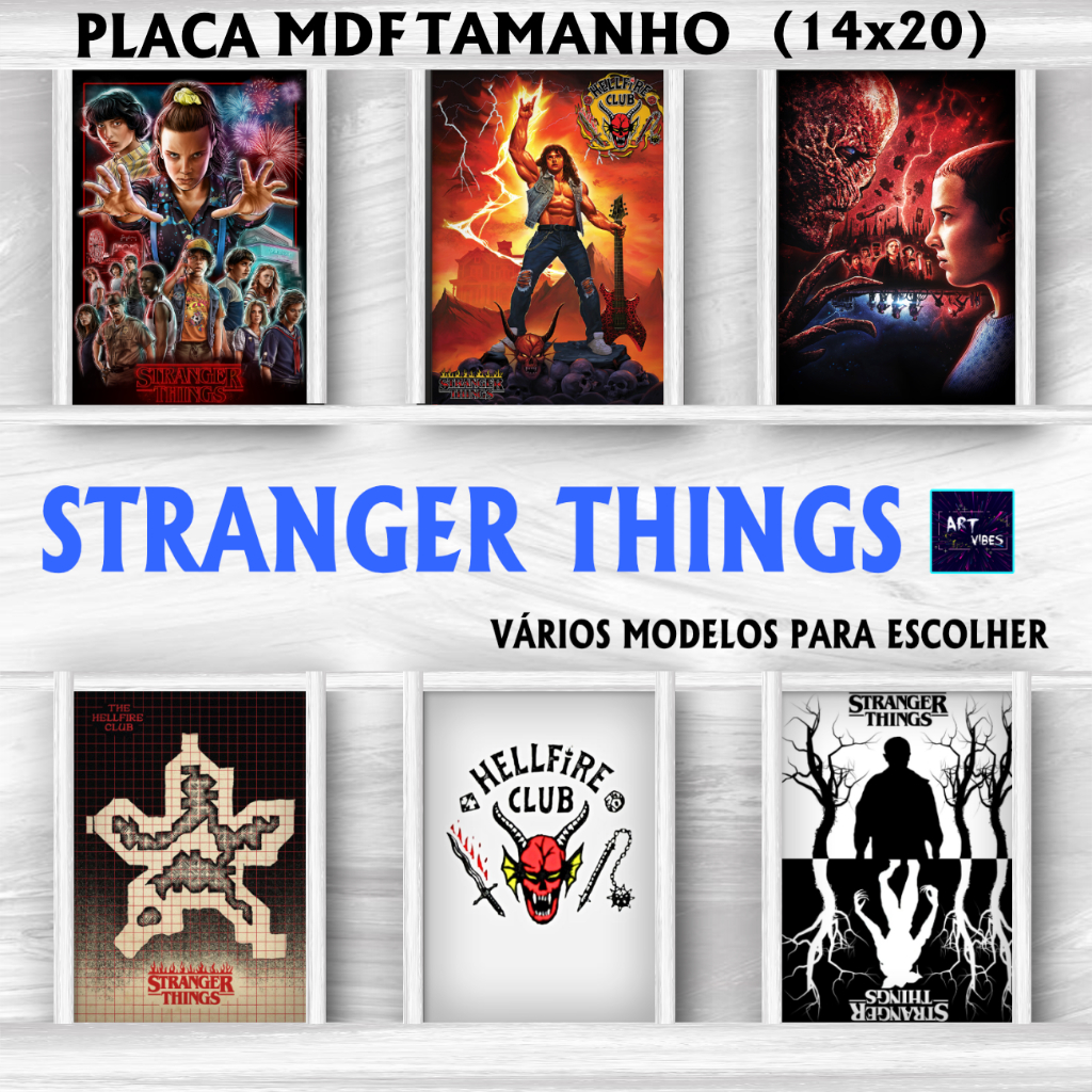 Placas Decorativas Quadros Stranger Things Séries Filmes Netflix Geek Decoração Casa