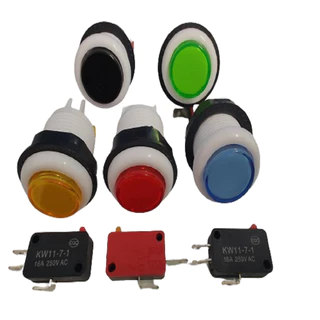Kit Arcade, 20 Botões Acrilico Com Micros + 2 Comandos Com Micros, fliperama, pinball.
