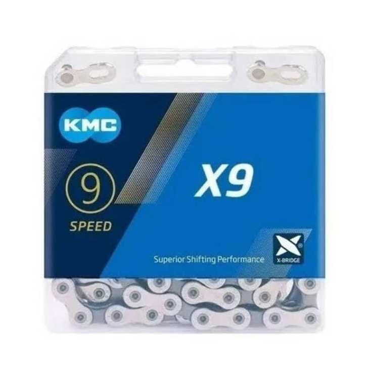 KMC X9 Corrente 9v Velocidade Montanha Bicicleta Original Prata/Preto MTB De Estrada 116 elos