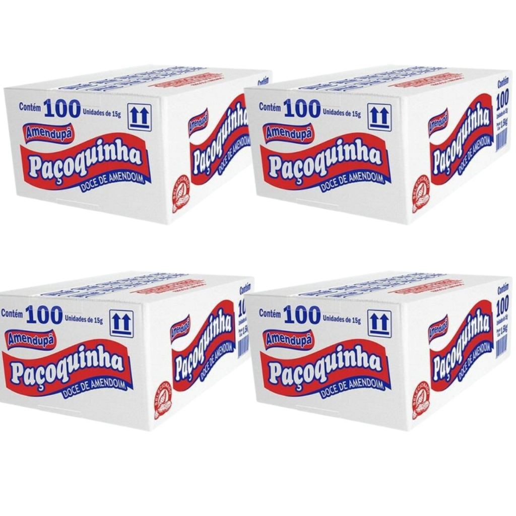 Kit 4x Paçoca Rolha 1,5KG 100unid - Paçoquinha Amendupã Atacado ...