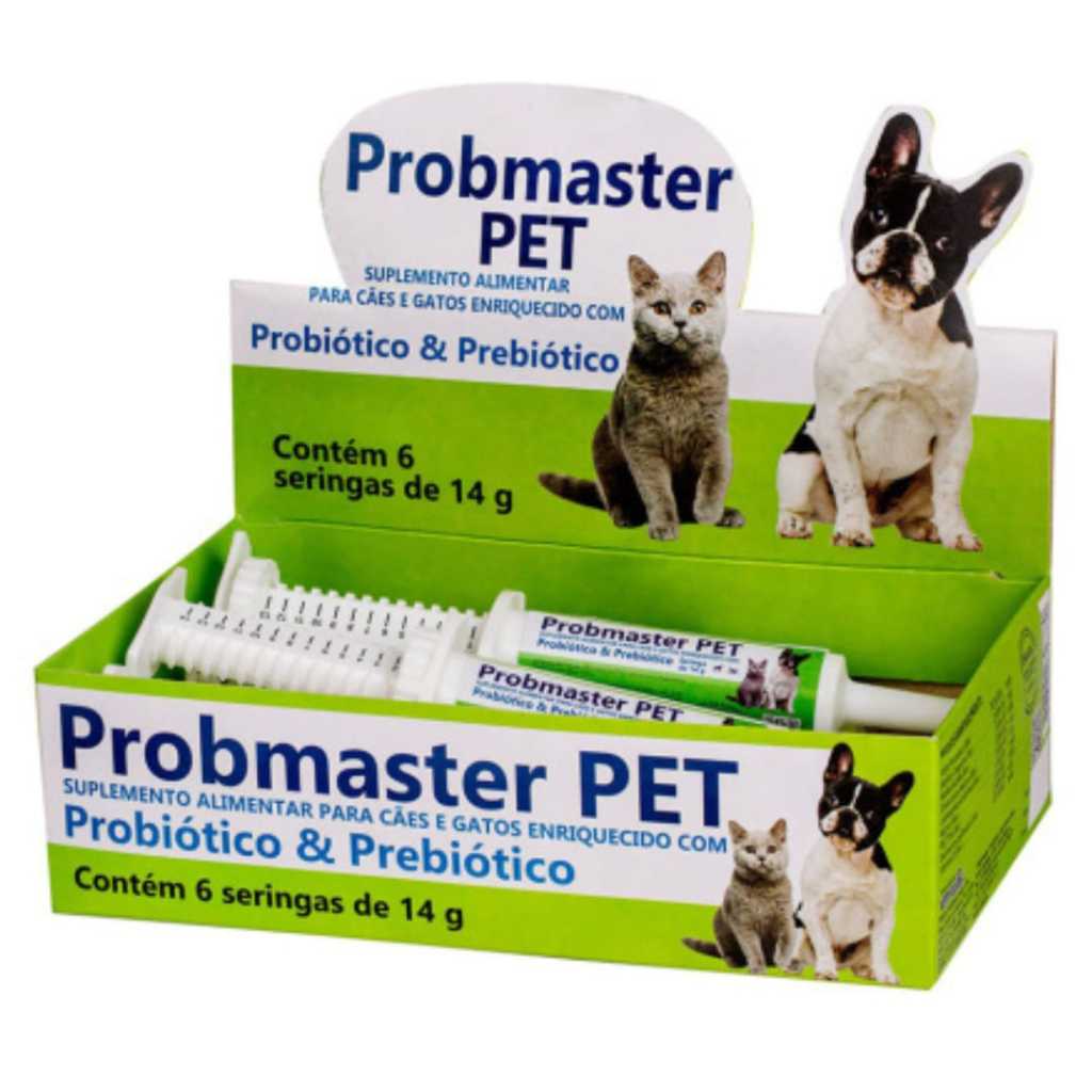 Suplemento Probmaster Probiótico e Prebiótico Para Cães e Gatos 14g ...