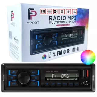 Aparelho De Som Carro Radio 2 Usb Automotivo Bluetooth Pendrive Sd Rádio Led Azul